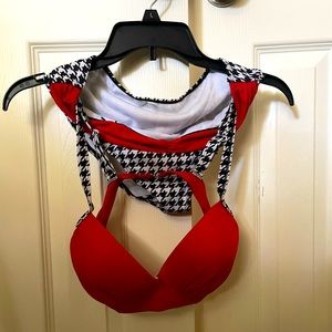 Beautiful Red and Checkered bathing suit size L